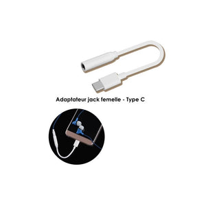 Adaptateur Type-C mâle vers mini-jack 3,5mm femelle