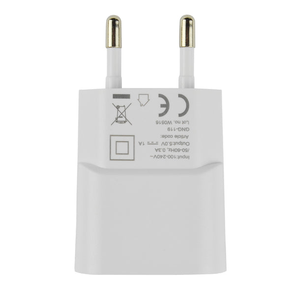 Chargeur mural USB pour mobile et smartphone blanc